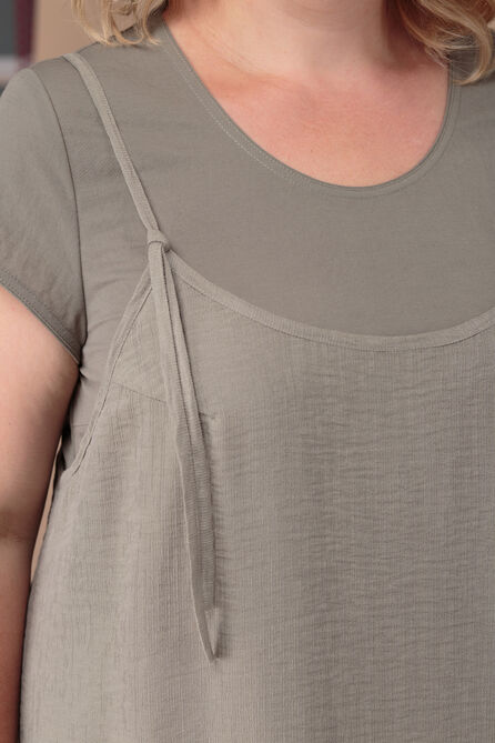 Комплект с сарафаном Линия-Л А-1737 оливка Комплект с сарафаном Линия-Л А-1737 оливка