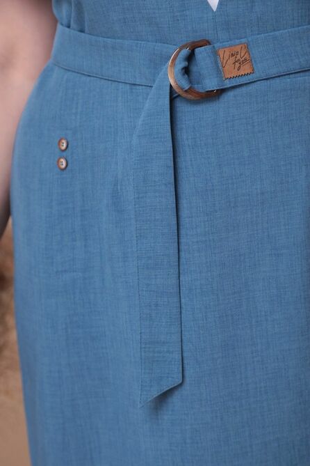 Повседневное платье Линия-Л Б-1923 синий/белый Повседневное платье Линия-Л Б-1923 синий/белый