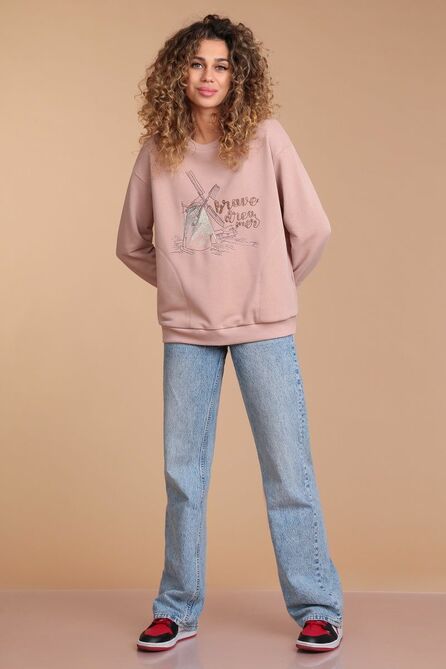 Свитшот Линия-Л Б-1950 пыльно-розовый/мельница Свитшот Линия-Л Б-1950 пыльно-розовый/мельница