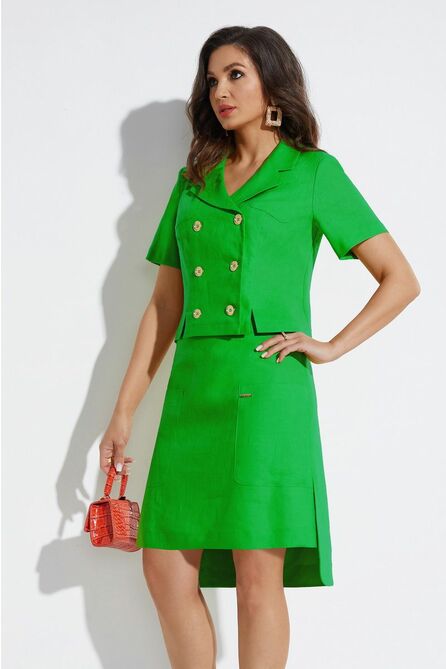 Юбочный костюм Lissana 4526 зеленый-лайм