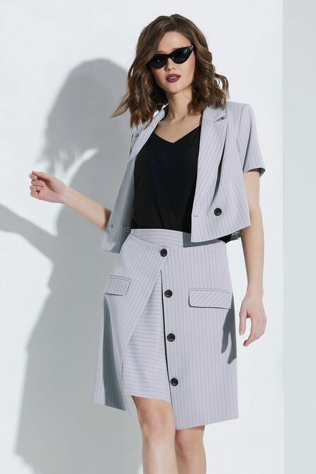 Блуза, Юбка, Жакет Lissana 4508 серо-лавандовый