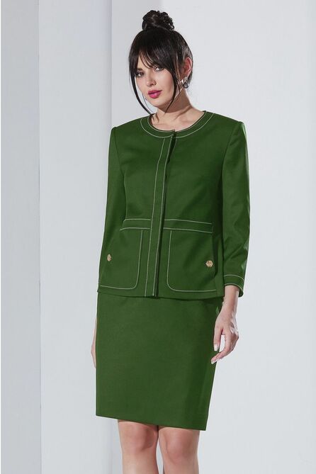 Юбочный костюм Lissana 4465 кедрово-зеленый