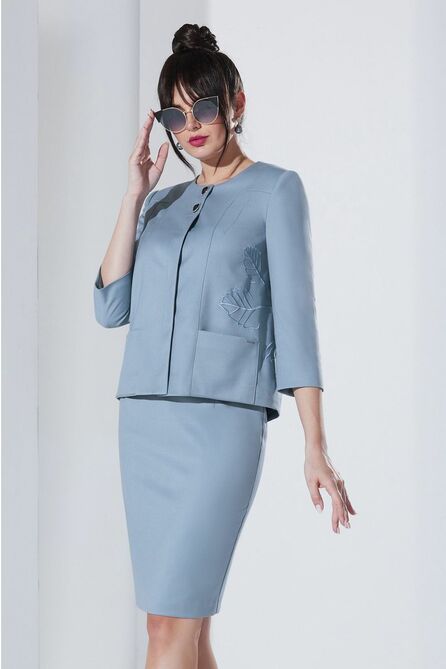 Юбочный костюм Lissana 4568 голубой Юбочный костюм Lissana 4568 голубой