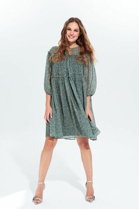 Повседневное платье Lokka 818С зеленый_принт