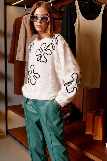 Джемпер Lokka 1043 молочный/цветы