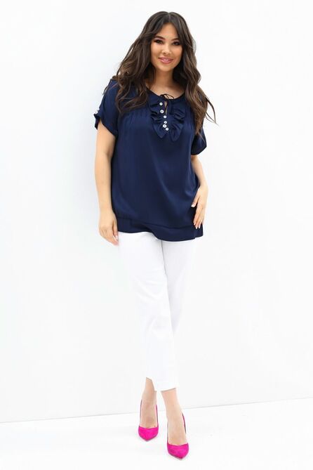 Брюки, Блуза Магия Моды 2097 темно-синий+белый