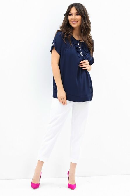 Брюки, Блуза Магия Моды 2097 темно-синий+белый