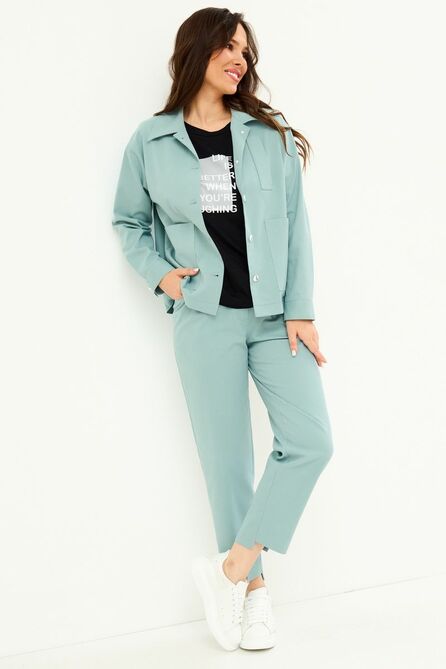 Брюки, Блуза, Жакет Магия Моды 2105 шалфей