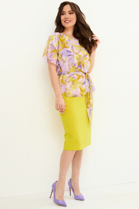 Костюм с блузкой Магия Моды 2073 желтый