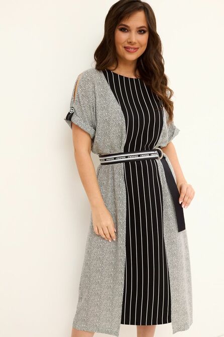 Повседневное платье Магия Моды 2075 черный+белый