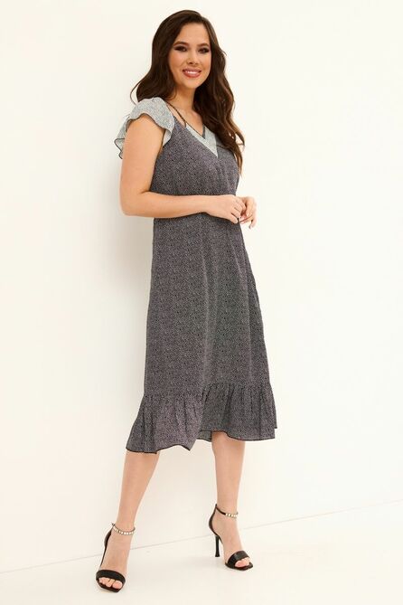 Повседневное платье Магия Моды 2076 черный+белый