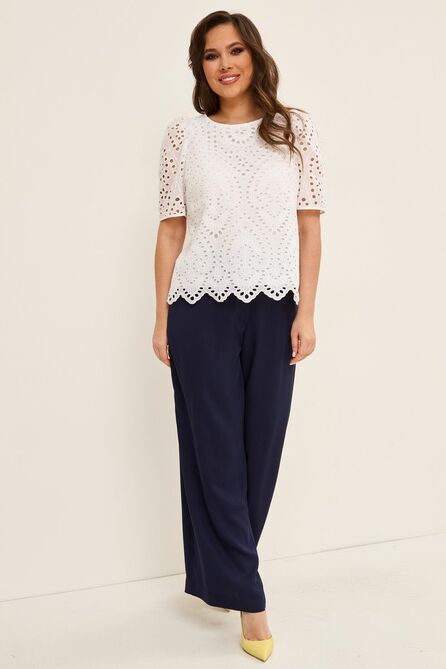 Брюки, Блуза Магия Моды 2079 белый+синий
