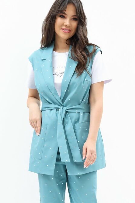 Брюки, Блуза, Жилет Магия Моды 2091 бирюза Брюки, Блуза, Жилет Магия Моды 2091 бирюза