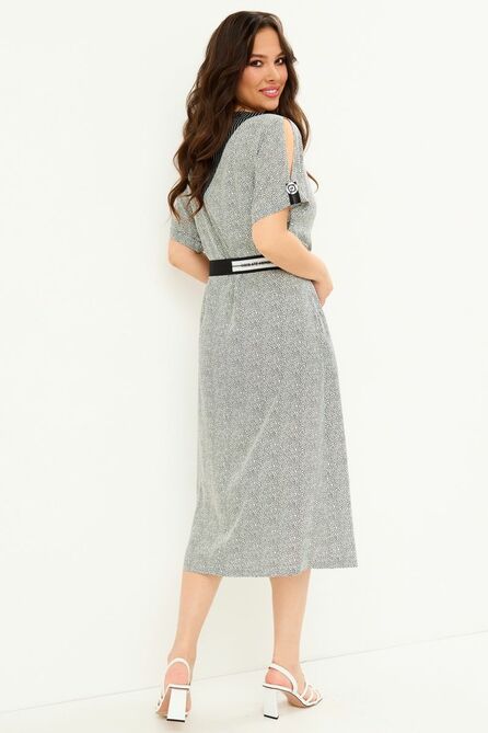 Повседневное платье Магия Моды 2075 черный+белый.