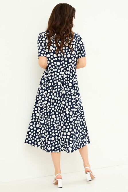 Повседневное платье Магия Моды 2096 синий+горох