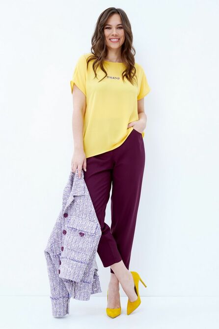 Брюки, Блуза, Жакет Магия Моды 2052 фиолет+баклажан