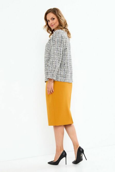 Костюм с блузкой Магия Моды 2112 серый+горчица Костюм с блузкой Магия Моды 2112 серый+горчица