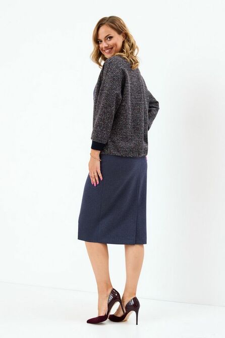 Юбочный костюм Магия Моды 2115 синий+мультиколор