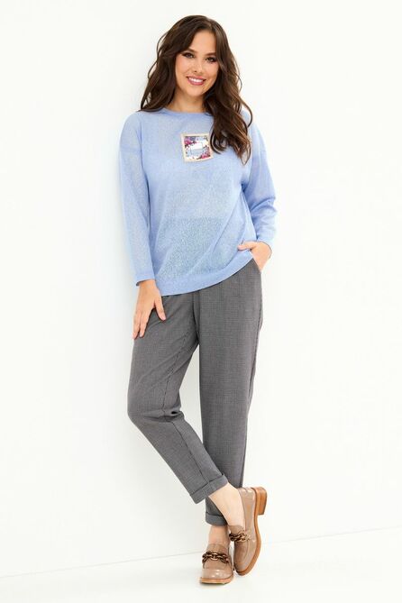 Брюки, Блуза, Жилет Магия Моды 2047 фиолет_серый