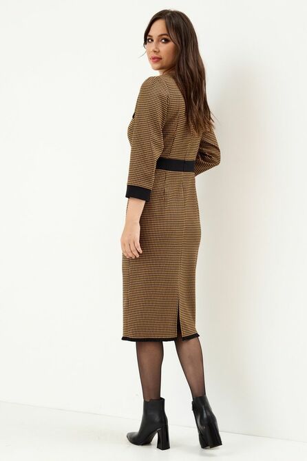 Повседневное платье Магия Моды 2147 сиена_гусиная_лапка