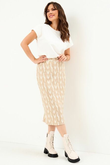 Кардиган, Блуза, Юбка Магия Моды 2157 бежевый