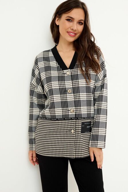 Кардиган, Брюки Магия Моды 2156 черно-белый Кардиган, Брюки Магия Моды 2156 черно-белый