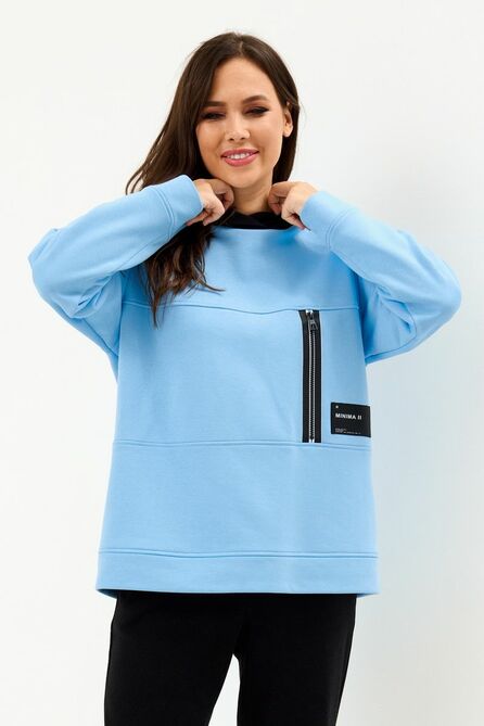 Костюм брючный Магия Моды 2163 голубой+черный