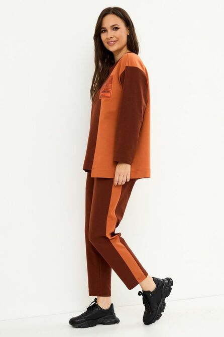 Костюм брючный Магия Моды 2161 терракот+коричневый Костюм брючный Магия Моды 2161 терракот+коричневый