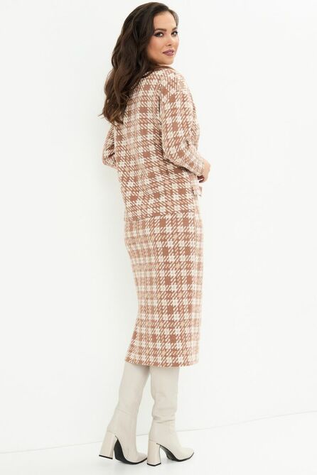 Костюм с блузкой Магия Моды 2158 беж+клетка