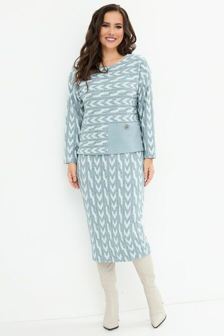 Костюм с блузкой Магия Моды 2158 голубой