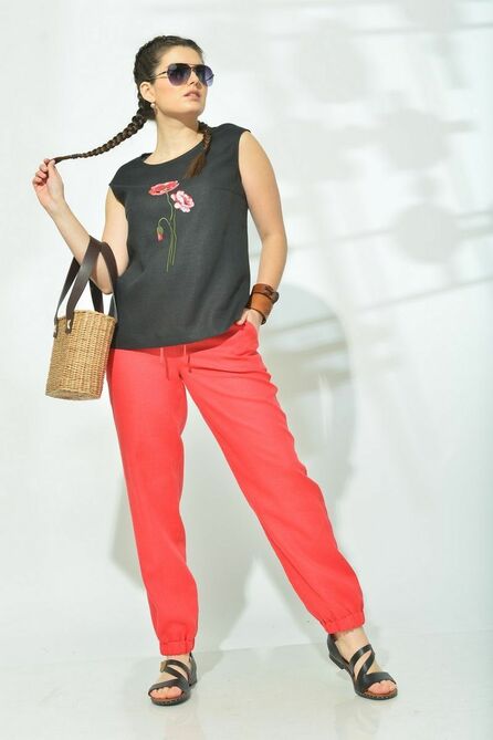 Брюки, Блуза MALI 719-005 черный+красный