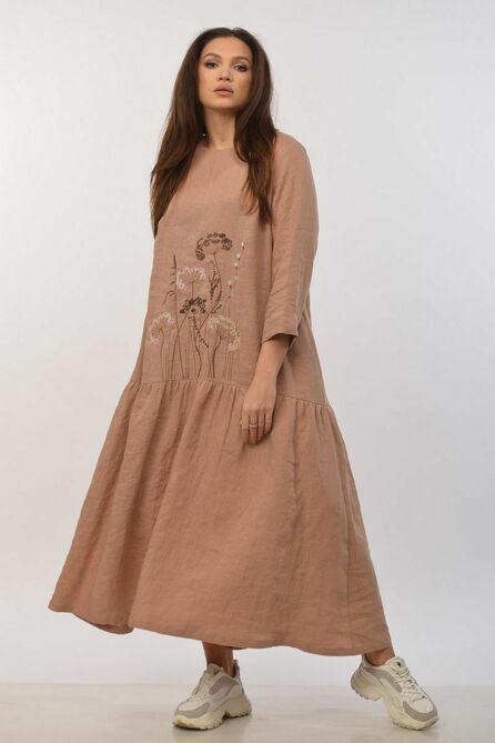 Повседневное платье MALI 422-033 миндаль