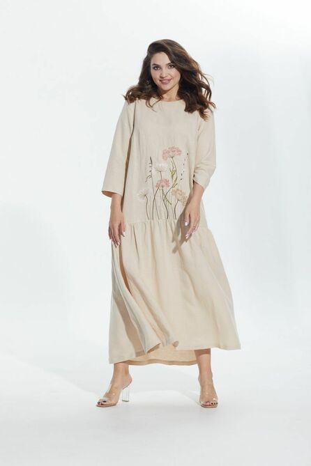 Повседневное платье MALI 422-033 крем-брюле