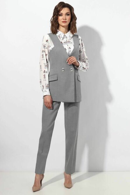 Брюки, Блуза, Жилет Миа Мода 1191-19
