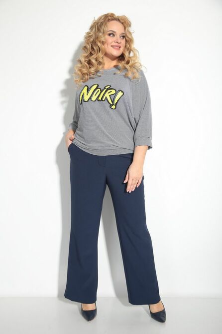 Брюки, Блуза Michel Chic 1213 бело-синий+желтый