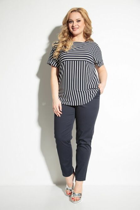 Брюки, Блуза Michel Chic 1221 синий_полоска