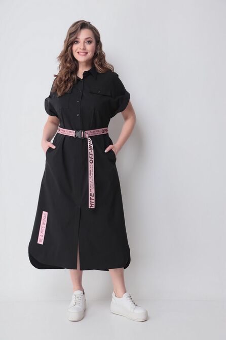 Повседневное платье Michel Chic 993 черный-розовый