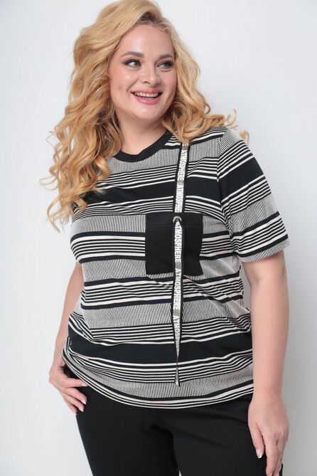 Костюм брючный Michel Chic 1306 черно-белый