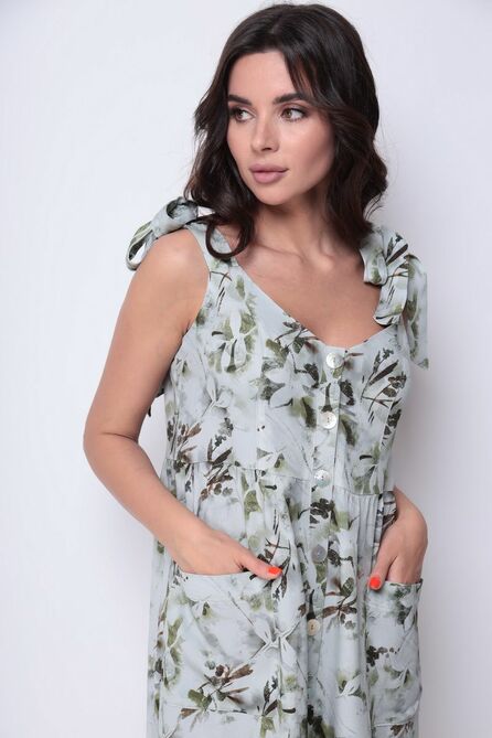 Повседневное платье Michel Chic 2009 серый-цветы