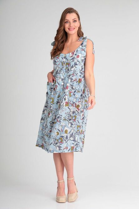 Повседневное платье Michel Chic 2009 голубой-цветы