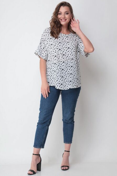 Блузка Michel Chic 768 белый-звезды