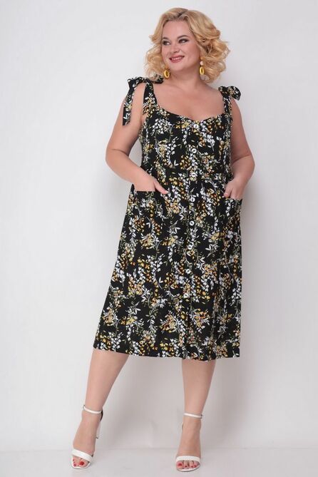 Повседневное платье Michel Chic 2009 черный-желтый