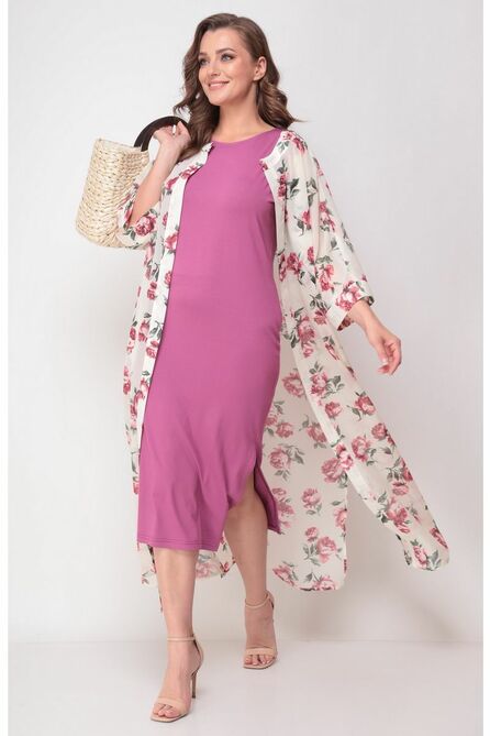 Плательный комплект Michel Chic 1307 белый-розовый