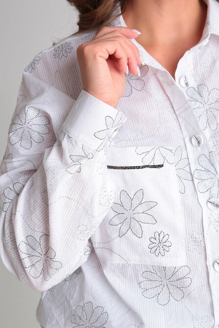 Блузка Michel Chic 769 белый-цветок