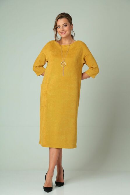 Повседневное платье Michel Chic 2080 горчичный