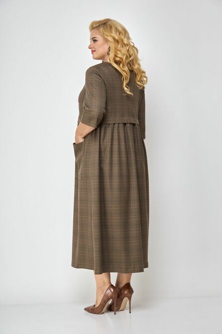 Повседневное платье Michel Chic 2062/1 коричневый_клетка