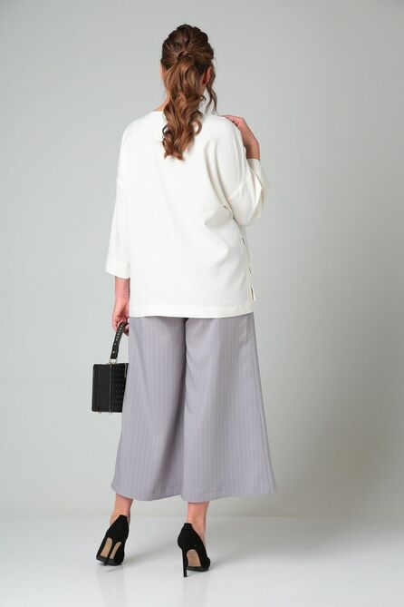 Костюм брючный Michel Chic 1317 серо-фиолетовый_белый