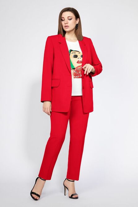 Брюки, Жакет, Футболка Милора-Стиль 996 красный