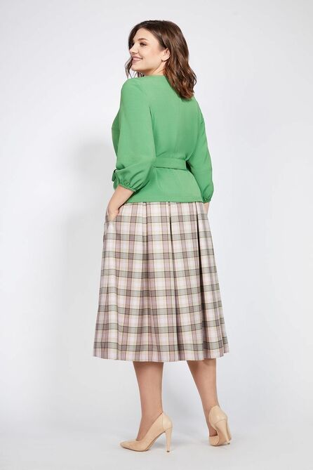 Костюм с блузкой Милора-Стиль 829 зеленый