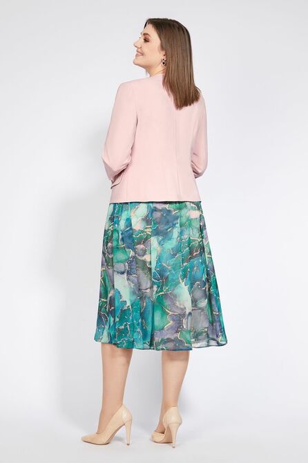 Плательный комплект Милора-Стиль 979 розовый+бирюза